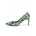 Туфли женские арт. 57-D498-B1735-5 зелёный/серебро