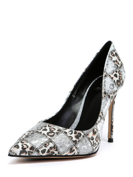 Туфли женские арт. 57-D594-S1833-44 леопард/серебро