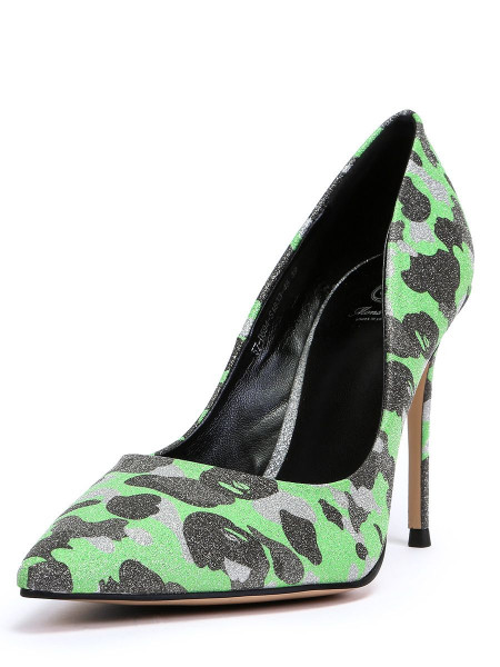 Туфли женские арт. 57-D594-S1833-45 зелёный/серебро
