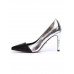 Туфли женские арт. 57-D608-G187-2 серебро/чёрный
