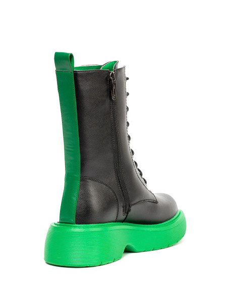 Ботинки женские арт. 57-K1456-C865-1 чёрный/зелёный