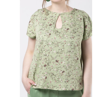 Блузка женская +size арт. B-002-21-1 зелёный