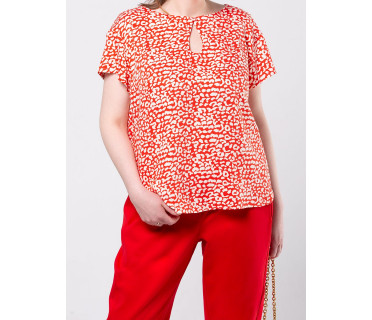 Блузка женская +size арт. B-002-21 красный