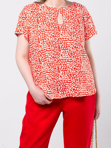 Блузка женская +size арт. B-002-21 красный