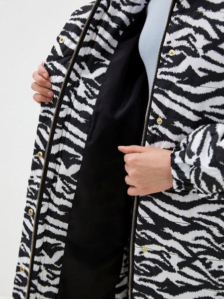 Пальто зебра женское арт. C-001-22 чёрный/белый
