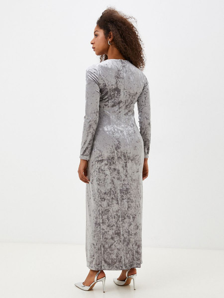 Платье бархатное арт. D-009-22-2 серый