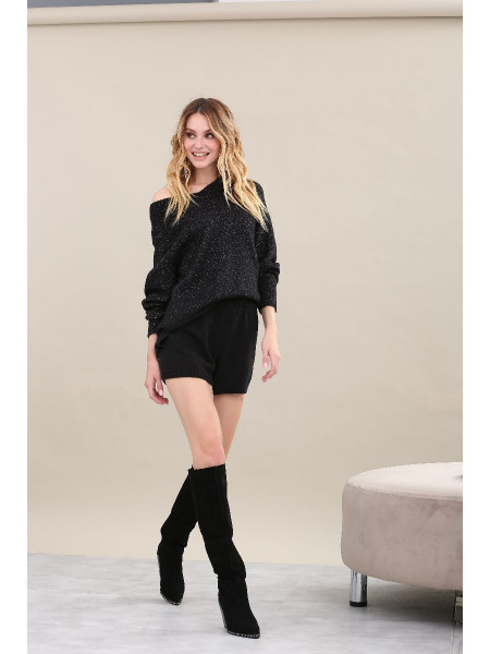 Пуловер из альпаки женский арт. L02 чёрный