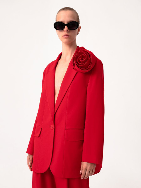 Пиджак с розой арт. J-001-23 красный