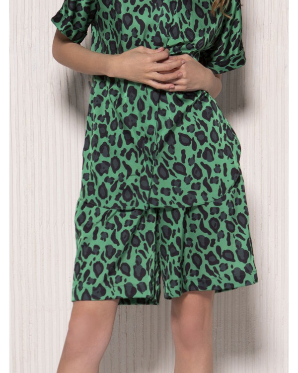 Шорты женские арт. ТR-006-21-1 зелёный леопард